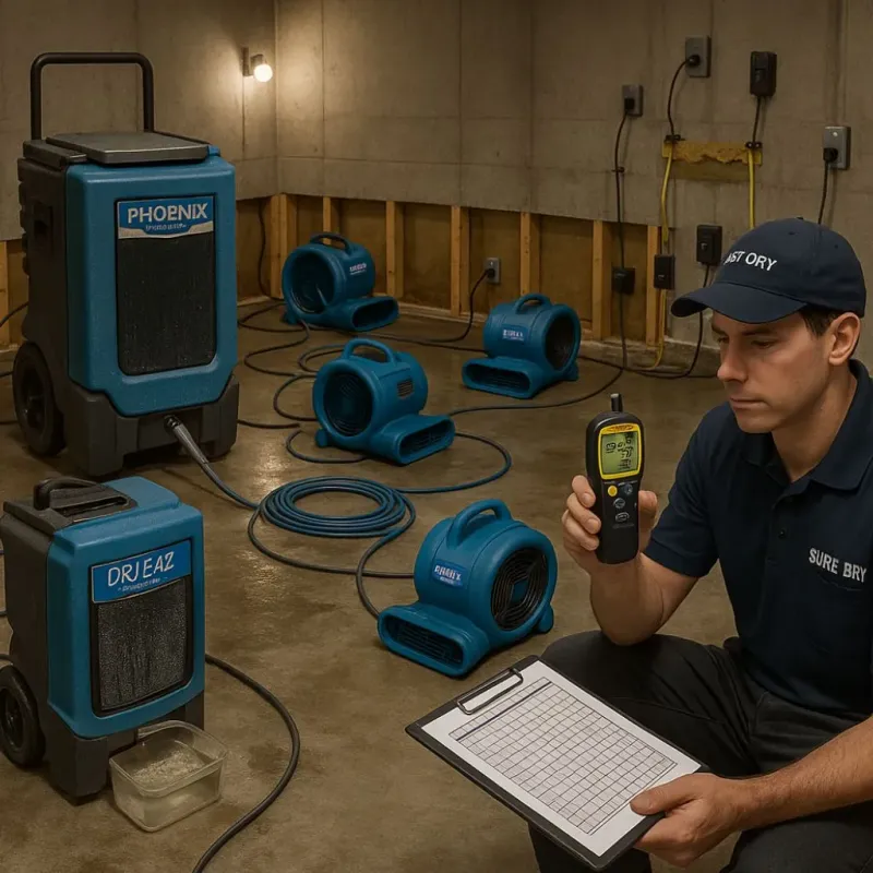Structural Drying and Dehumidification process in North Shore, VA